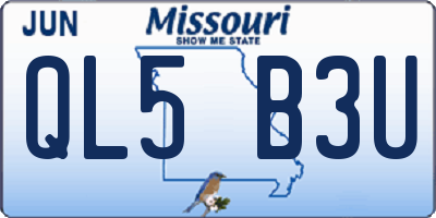 MO license plate QL5B3U