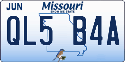 MO license plate QL5B4A