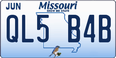 MO license plate QL5B4B