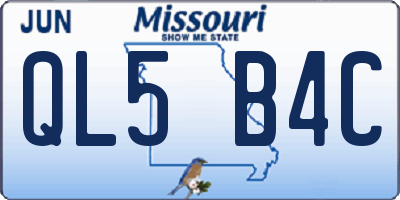 MO license plate QL5B4C