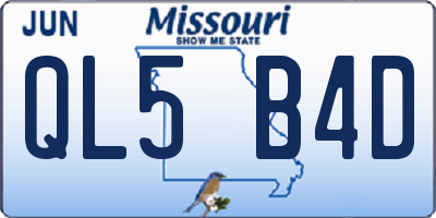 MO license plate QL5B4D