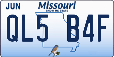 MO license plate QL5B4F