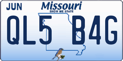 MO license plate QL5B4G
