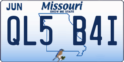 MO license plate QL5B4I