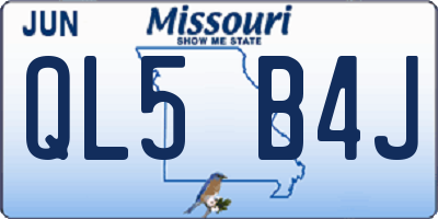 MO license plate QL5B4J