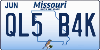 MO license plate QL5B4K