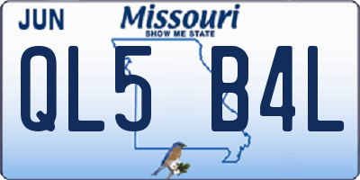 MO license plate QL5B4L