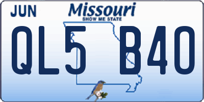 MO license plate QL5B4O