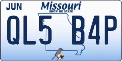 MO license plate QL5B4P