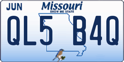 MO license plate QL5B4Q