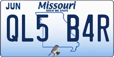 MO license plate QL5B4R