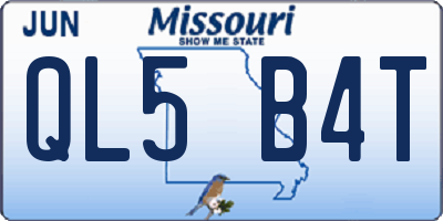 MO license plate QL5B4T