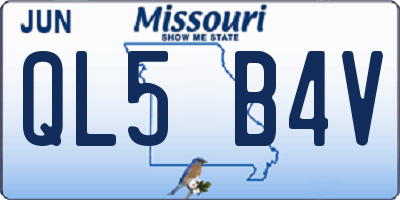 MO license plate QL5B4V