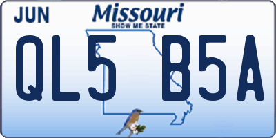 MO license plate QL5B5A