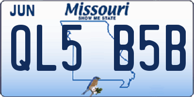 MO license plate QL5B5B