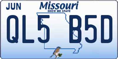 MO license plate QL5B5D
