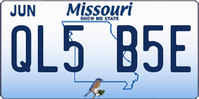 MO license plate QL5B5E