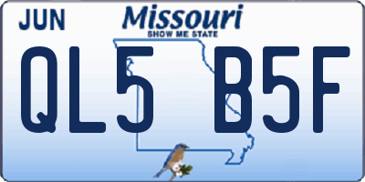 MO license plate QL5B5F