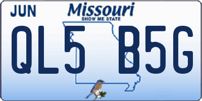 MO license plate QL5B5G