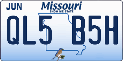 MO license plate QL5B5H