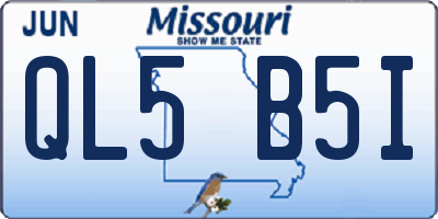 MO license plate QL5B5I
