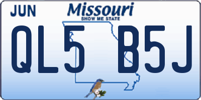MO license plate QL5B5J