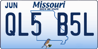 MO license plate QL5B5L