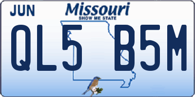 MO license plate QL5B5M