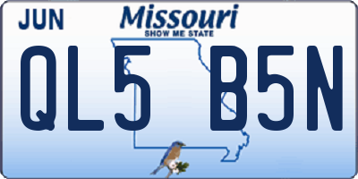 MO license plate QL5B5N