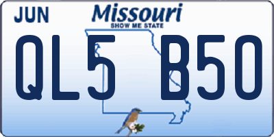 MO license plate QL5B5O