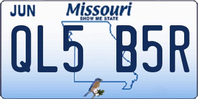 MO license plate QL5B5R