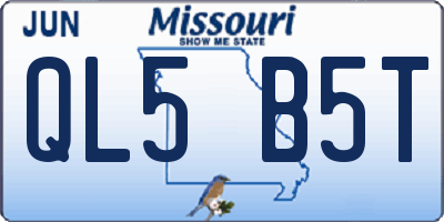 MO license plate QL5B5T