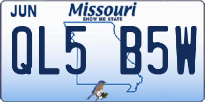 MO license plate QL5B5W