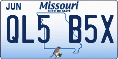 MO license plate QL5B5X