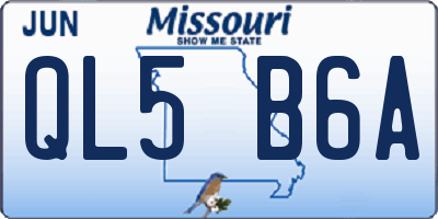 MO license plate QL5B6A