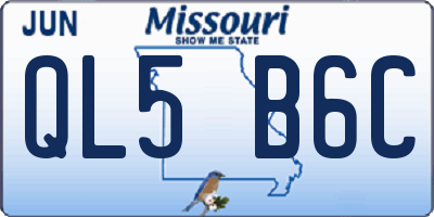 MO license plate QL5B6C