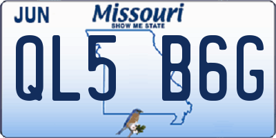 MO license plate QL5B6G
