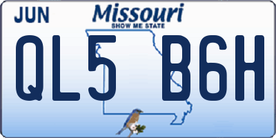 MO license plate QL5B6H