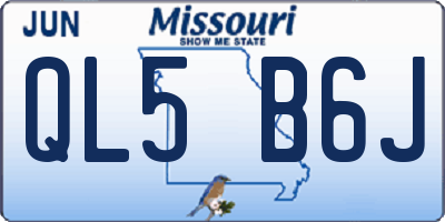 MO license plate QL5B6J