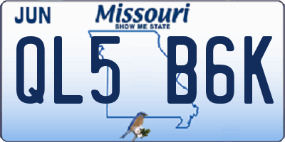 MO license plate QL5B6K