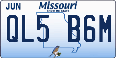 MO license plate QL5B6M