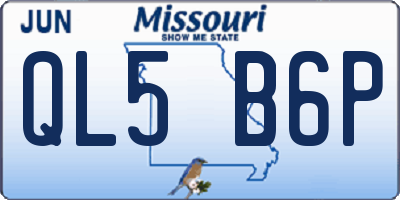 MO license plate QL5B6P