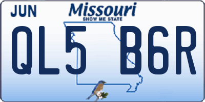 MO license plate QL5B6R
