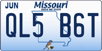 MO license plate QL5B6T