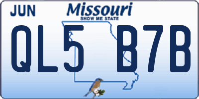 MO license plate QL5B7B