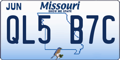 MO license plate QL5B7C