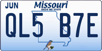 MO license plate QL5B7E