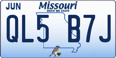 MO license plate QL5B7J