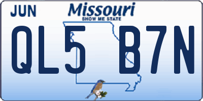 MO license plate QL5B7N
