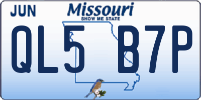 MO license plate QL5B7P